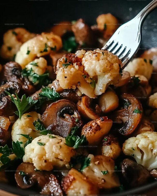 Preparation Instructions for Garlic Mushrooms Cauliflower Skillet