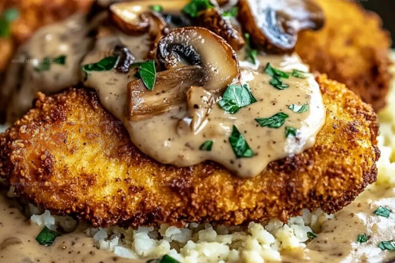Golden Crispy Chicken With Parmesan Mushroom Sauce Recipe