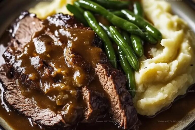 Beef Roast With Mashed Potatoes, Green Beans & Gravy Recipe
