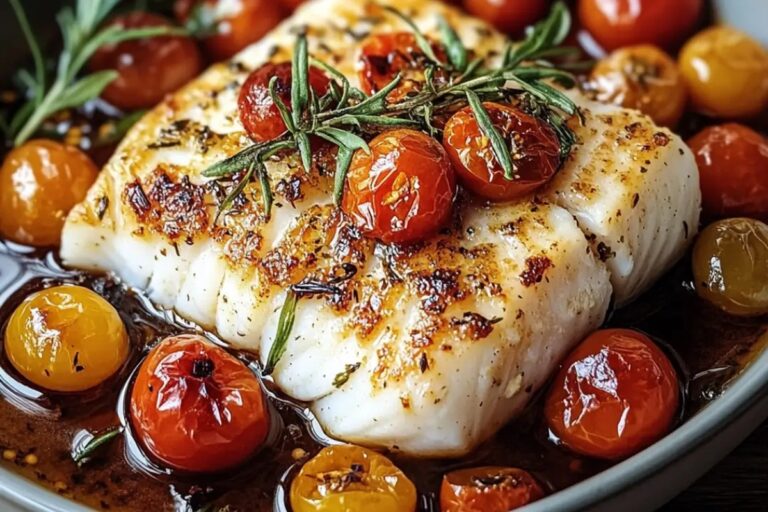 Baked Mediterranean Cod With Cherry Tomatoes Recipe