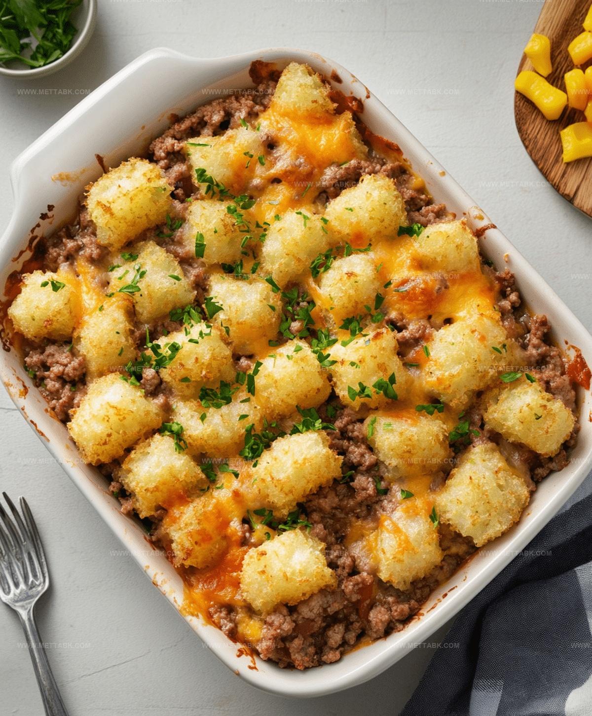 Cheesy Tater Tot Casserole With Ground Beef Recipe