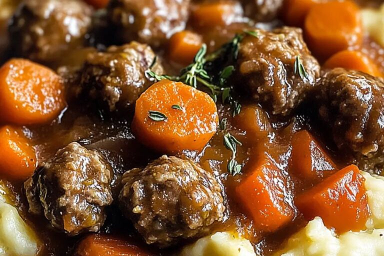 Easy Frozen Meatball Pot Roast (Slow Cooker) Recipe