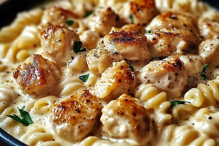 Creamy Garlic Butter Chicken & Rotini In Parmesan Sauce Recipe