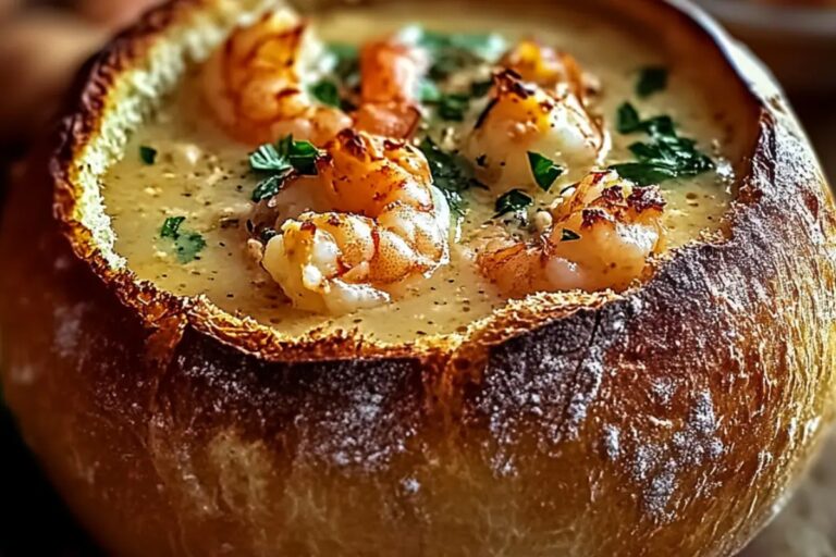 Stuffed Seafood Soup Bread Bowl Recipe