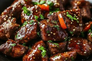 Air Fryer Honey Garlic Steak Sweet Pepper Bites Recipe