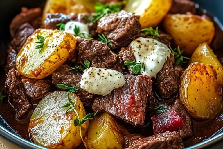 Crockpot Loaded Steak And Potato Bake Recipe