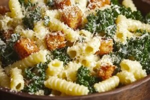 Kale Pasta Caesar Salad Recipe