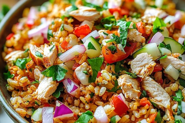 Juicy Chicken Shawarma Crispy Rice Salad Recipe