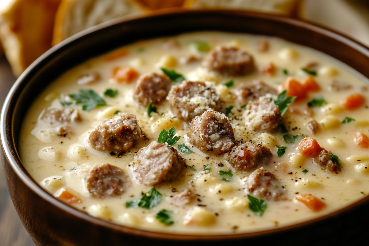Creamy Parmesan Italian Sausage Soup Recipe