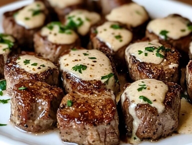 Garlic Butter Steak Bites With Parmesan Cream Sauce Recipe