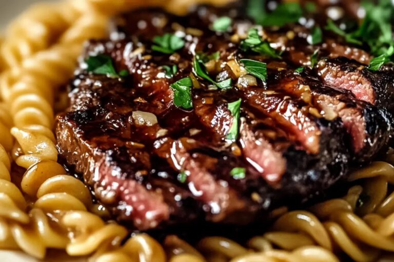 Sticky Honey Garlic Steak & Rotini Recipe