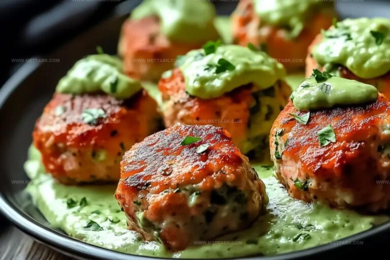 Baked Salmon Meatballs With Creamy Avocado Sauce Recipe