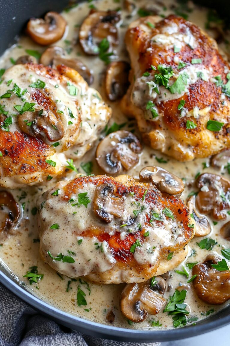 Chicken With Garlic Mushroom Sauce Recipe