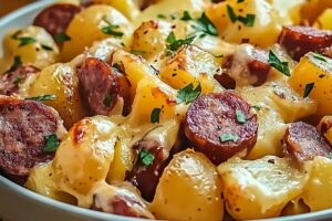 Cheesy Ranch Potatoes And Smoked Sausage Recipe