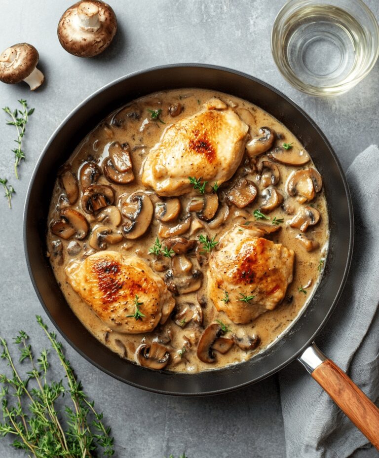 Skillet Chicken And Mushroom Wine Sauce Recipe