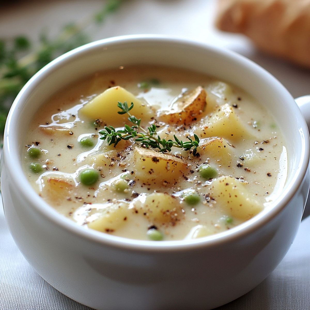 Creamy Potato And Pea Chowder Recipe