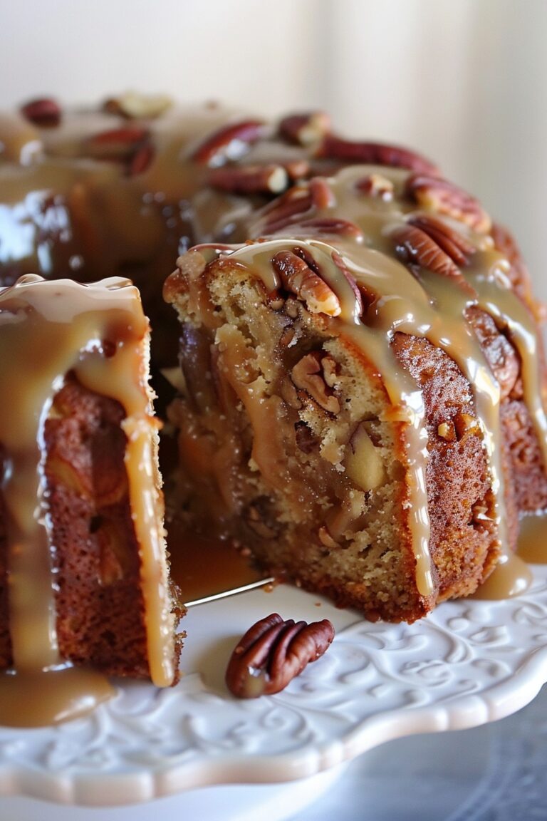 Apple Pecan Cake With Caramel Glaze Recipe