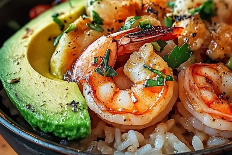 Spicy Shrimp And Avocado Rice Bowl Recipe