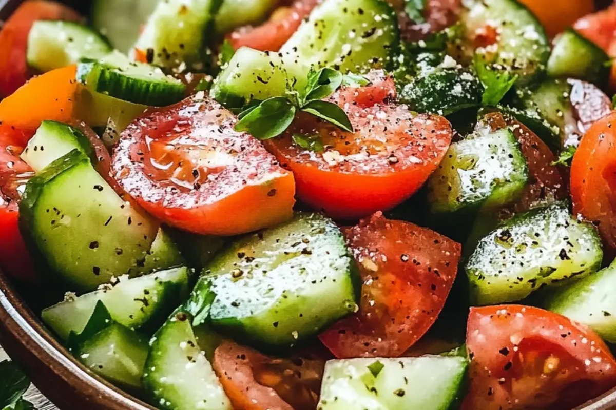 Mediterranean Cucumber And Tomato Salad Recipe