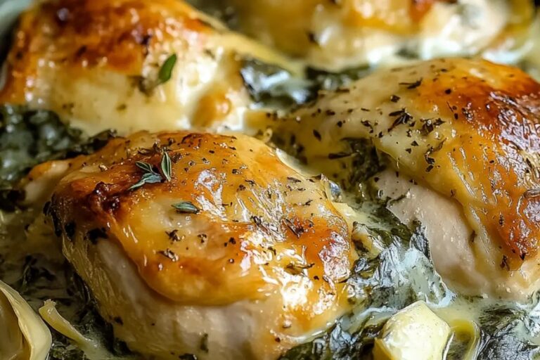 Lazy Spinach Artichoke Baked Chicken Recipe