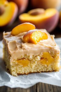 Peach Cake With Brown Sugar Frosting Recipe