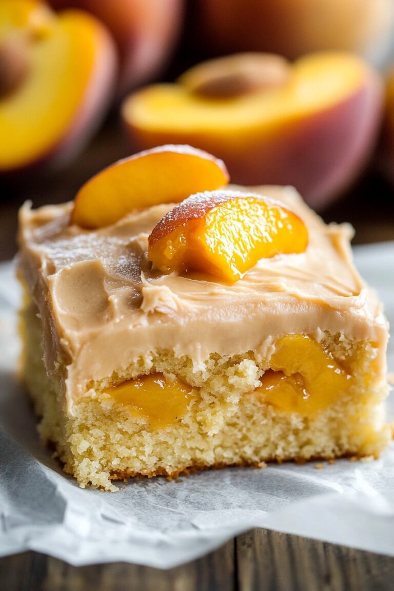 Peach Cake With Brown Sugar Frosting Recipe