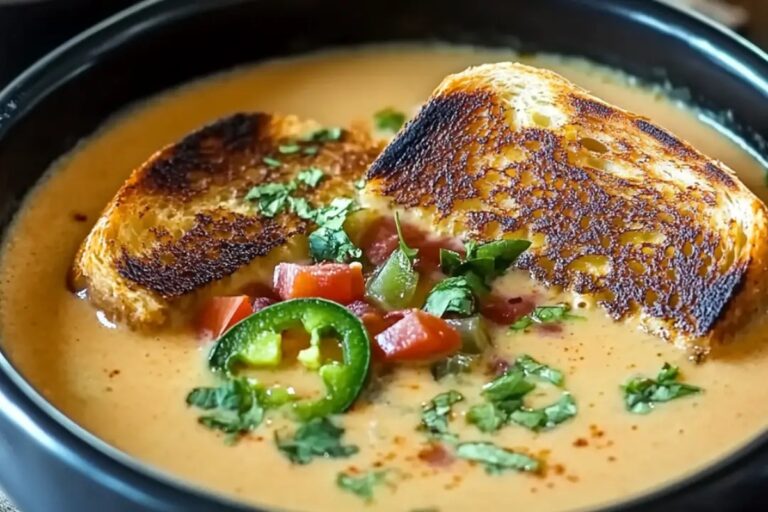 Spicy Jalapeno Popper Soup With Grilled Cheese Dippers Recipe