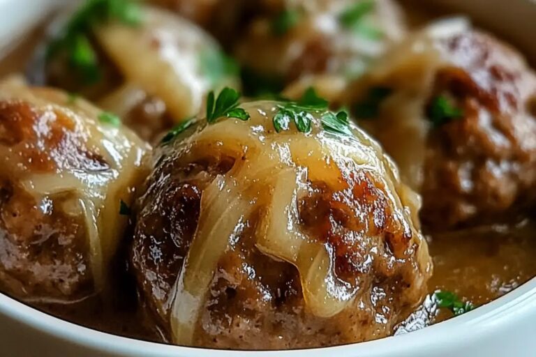 Slow Cooker French Onion Meatballs Recipe
