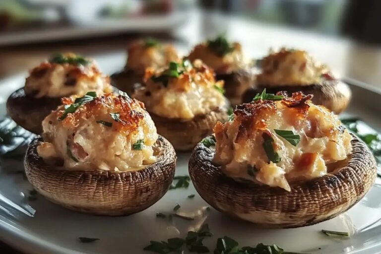 Delicious Mushrooms Stuffed With Crab Meat Recipe