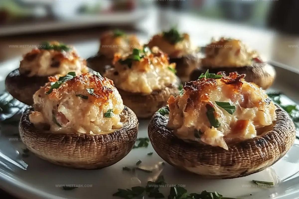 Delicious Mushrooms Stuffed With Crab Meat Recipe