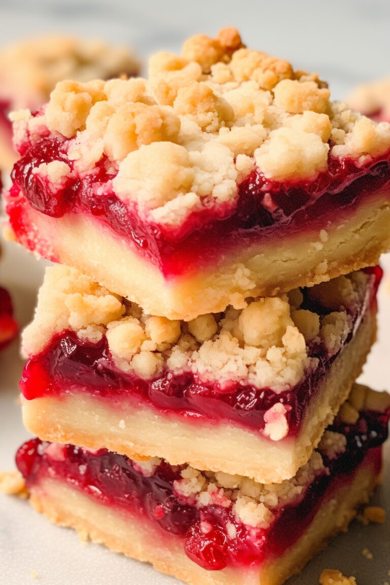 Five Ingredient Raspberry Shortbread Bars Recipe