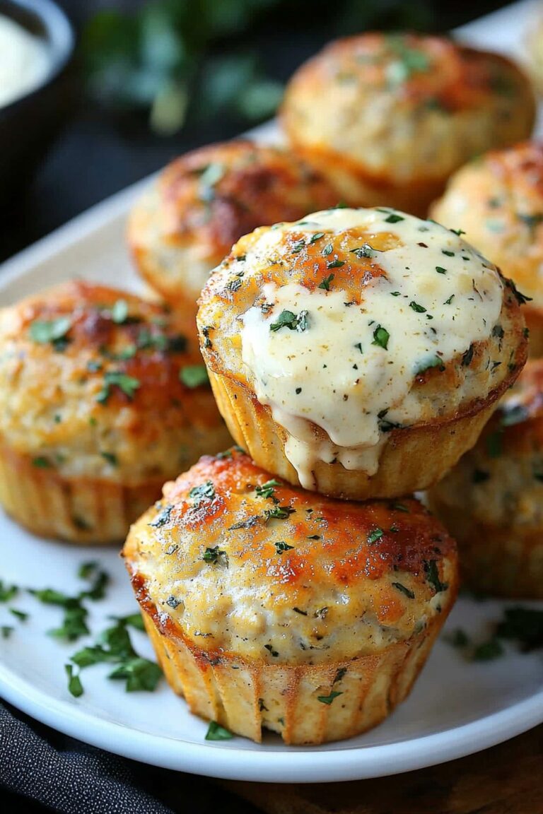 Garlic Parmesan Chicken Meatloaves Recipe