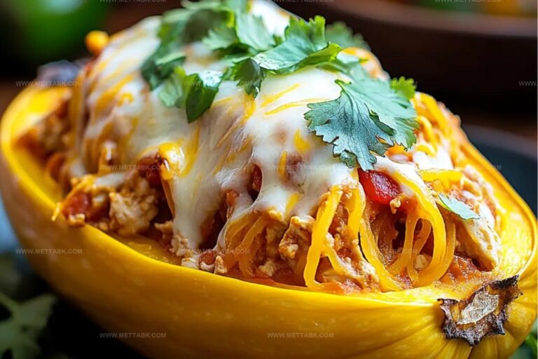 Chicken Enchilada Stuffed Spaghetti Squash Recipe