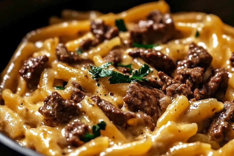 One-Pot Creamy Beef And Garlic Butter Pasta Recipe