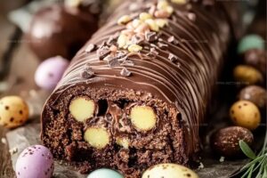 Easter Chocolate Log Cake Recipe