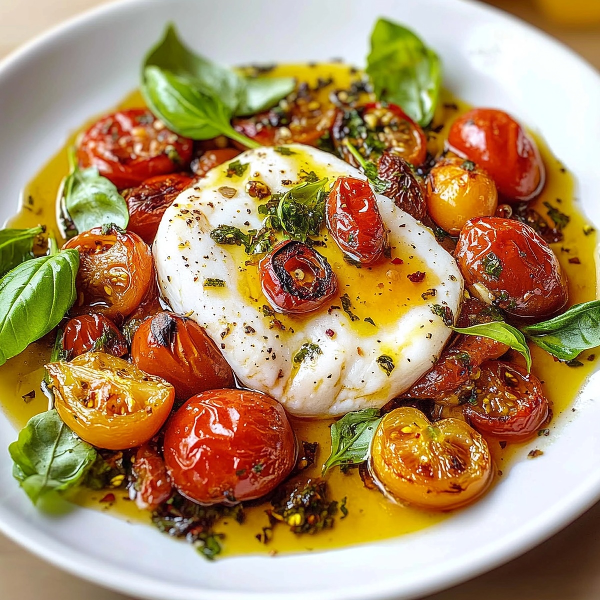 Burrata & Oven Roasted Tomato Salad Recipe