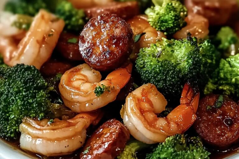 Honey Garlic Shrimp, Sausage, And Broccoli Recipe