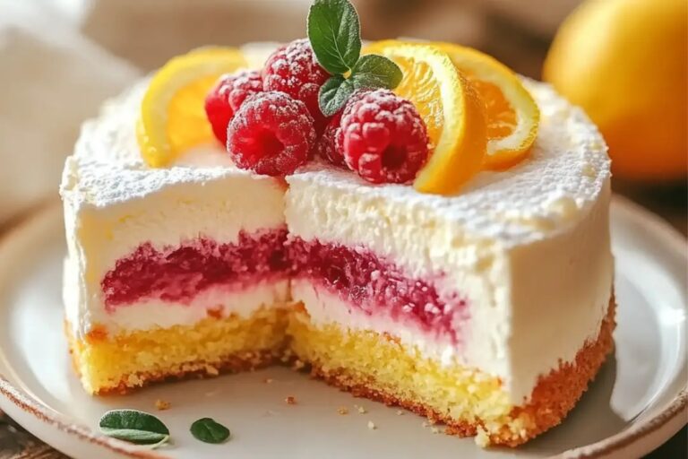 Spring Cheesecake Cake (Raspberry, Lemon & Orange) Recipe