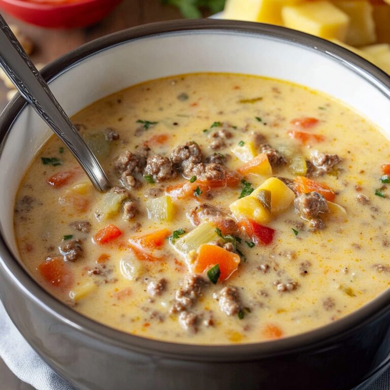 Slow Cooker Cheeseburger Soup Recipe