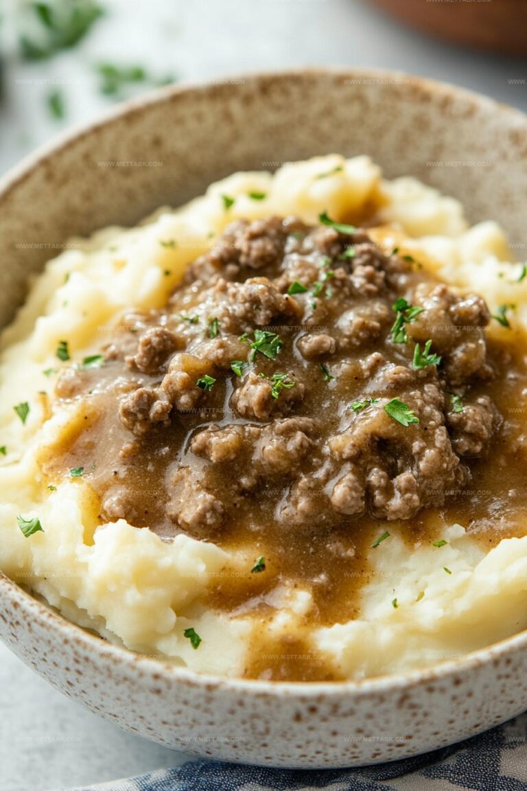 Ground Beef And Gravy Over Mashed Potatoes Recipe