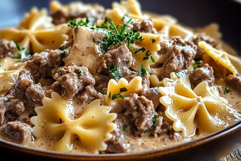 Creamy Beef And Bowtie Pasta Recipe