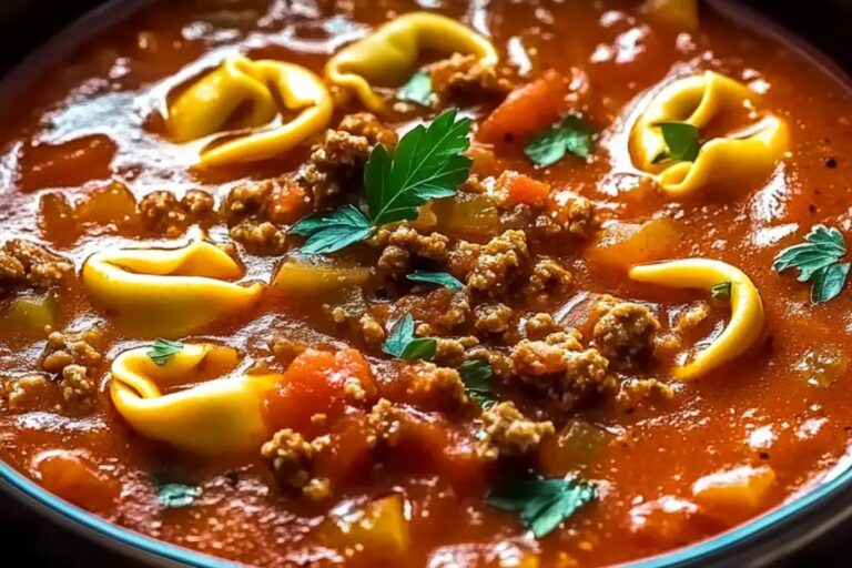 Slow Cooker Tomato Tortellini Soup With Ground Beef Recipe