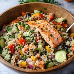 Greek Salmon Quinoa Salad Recipe