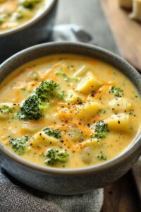 Crockpot Potato Broccoli Cheddar Soup Recipe