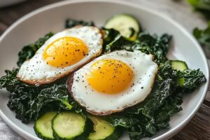 Sauteed Greens With Fried Eggs Recipe