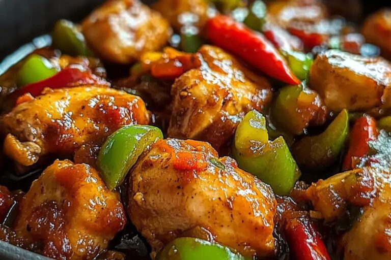 Braised Chicken With Chili And Green Peppers Recipe