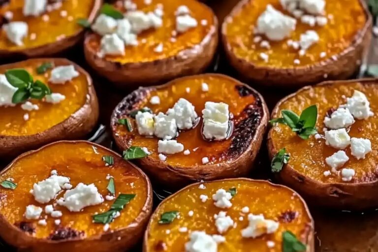 Roasted Sweet Potato Rounds With Honey And Feta Recipe