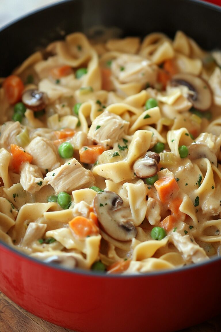 Creamy Chicken Pot Pie Noodles Recipe