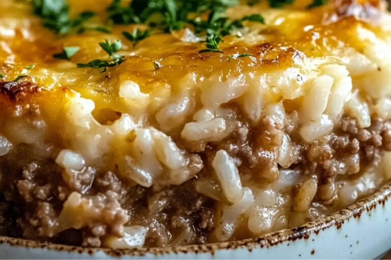 French Onion Ground Beef And Rice Casserole Recipe