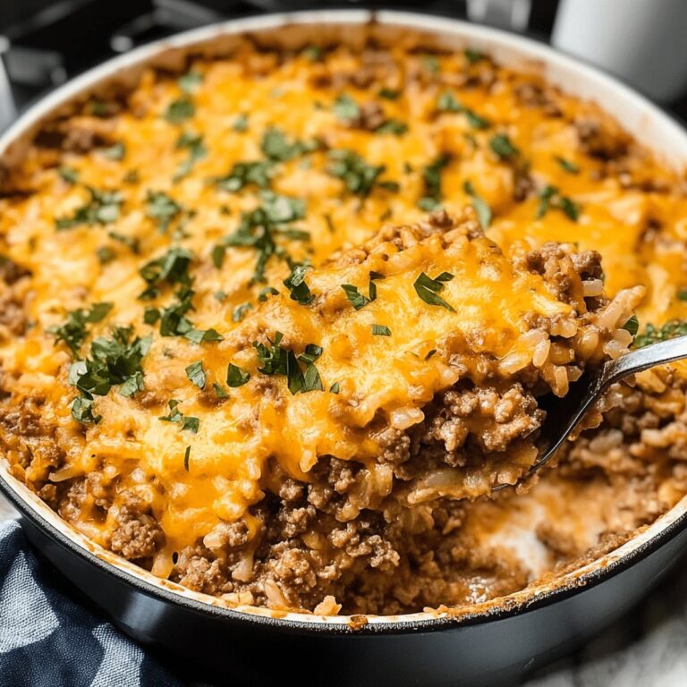 Cheesy Hamburger Rice Casserole Recipe